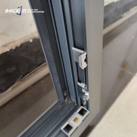 Fenêtres à battants en aluminium avec verre trempé haute performance, isolation thermique, résistantes aux intempéries pour appartement