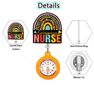 Phim hoạt hình Silicone bác sĩ Túi ve áo clip trên đồng hồ y tá Trâm phụ nữ ngực xem - Product Image 3