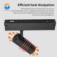 Éclairage sur rail magnétique LED 110-265V avec interrupteur DIP, 3 températures de couleur réglables, intelligent et dimmable, projecteurs linéaires COB en aluminium à CRI 90 élevé