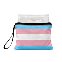 Porte-monnaie pliable personnalisé avec motif arc-en-ciel transgenre gay imprimé, pour le transport quotidien, pochette de rangement intérieure pour toutes les sacoches