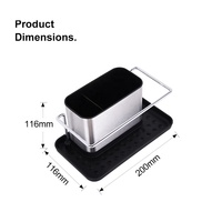 Vente en gros en acier inoxydable de style basique support de rangement créatif pour évier de cuisine avec poignée support pour évier