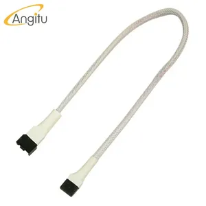 Angitu PET 슬리브 마더 보드 팬 냉각 남성과 여성 어댑터 연장 12v 4 핀 CPU 팬 Cable-30cm