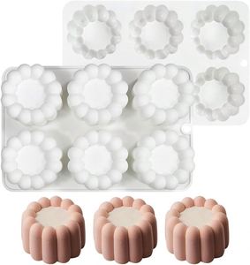 6 Cavity 3D Round Flower Mousse Cake Mold Aromatherapy Candle Silicone Mold Paper Cupcake Baking Mold - Product Image 1