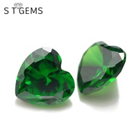 Offre Spéciale pierre verte de zircone cubique de forme de coeur de pierre de CZ pour des bijoux