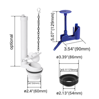 Kit de réparation pour réservoir de toilettes à montage supérieur, vanne de remplissage réglable résistante à la corrosion, composants de chasse d'eau de remplacement, installation facile