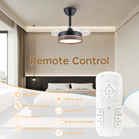 Ventilateur de plafond moderne de 28 pouces avec éclairage LED, télécommande, moteur DC, construction en fer, idéal pour chambre à coucher, salon, chambre d'amis