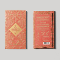 Boîtes d'emballage imprimées pour barres de chocolat aux champignons comestibles avec gaufrage et pelliculage mat, en papier couché, matériaux recyclés