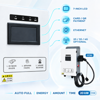 Boîtier de recharge DC 20 kW CCS2 à pistolet unique EVSE OCPP 1.6J avec écran tactile IP54, Hub de recharge pour hôtels et appartements, Minuteur de programmation de recharge