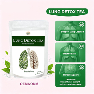 Tisane Detox Polmonare OEM/ODM in Bustine, Miscela Naturale di Erbe per la Pulizia dei Polmoni, Allevia la Gola, Supporta la Salute Respiratoria - Product Image 1