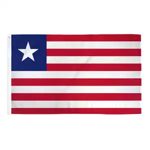 Liberia Flag Professional Flag Manufacturer Screen Printing Vivid Colors National Flags