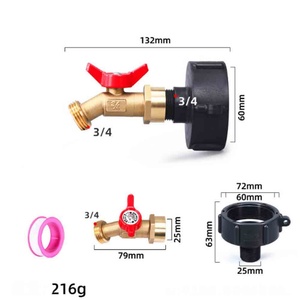 Vanne pour réservoir IBC S60X6 vers connecteur de réservoir IBC 3/4 pouce, adaptateur de raccordement pour tuyau d'arrosage de jardin - Product Image 3