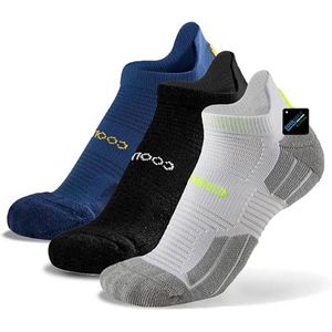 Calcetines Deportivos de Compresión Coolmax de Viscosa de Bambú, Calcetines Acolchados para Correr hasta el Tobillo - Product Image 1