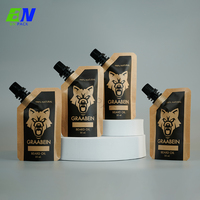 Sac de voyage pour savon liquide liquide mousse, imprimé personnalisé, 50 pièces, emballage d'eau, pochette à bec de recharge pour shampooing, papier Kraft