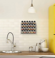 Étagère à épices en métal inclinée à 4 niveaux, personnalisée, esthétique, pour les petits espaces de comptoir de cuisine