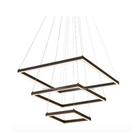 Luminaires suspendus LED linéaires modernes personnalisables européens à double anneau, commande intelligente, boîtier en aluminium pour l'éclairage des hôtels et des maisons