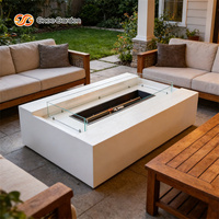 Table de foyer extérieur moderne au propane Gnee Garden avec panneaux en verre, en acier Corten résistant aux intempéries, autoportante, écologique, épaisseur 3 mm, 9999
