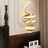 Applique Murale de Luxe Dorée à LED Spirale Dimmable pour Chambre, Chevet, Hôtel, Couloir – Vente Directe Usine