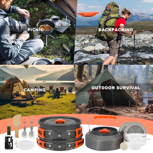 <span class=keywords><strong>Set</strong></span> panci ringan dengan kompor Mini dan <span class=keywords><strong>Set</strong></span> Fork-spoon cocok untuk Backpacking, Hiking, dan piknik. - Product Image 4