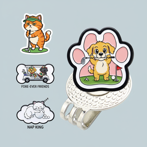 Personalizado divertido Anime nivel moneda Acero inoxidable cobre latón Divot herramienta sombrero Clip Set personalizado Golf pelota marcador - Product Image 2