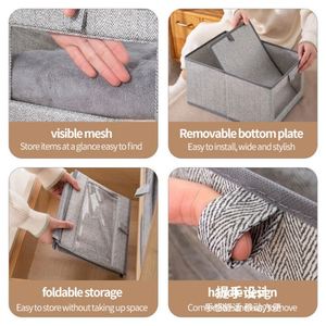 Boîte de rangement pliable en tissu non tissé grande taille, idéale pour jeans et articles divers, type tiroir – Meilleure vente - Product Image 5