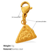 Pendentif mignon en forme de cookie, de beignet ou de dessert |   Breloques en acier inoxydable pour bijoux DIY, idéales pour bracelets et colliers, vente en gros