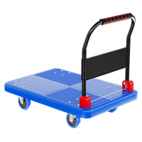 Carretilla Manual Plegable de Plástico PP para el Hogar, de Cuatro Ruedas, Resistente, para Transporte de Carga y Compras, Marca MILLMISS OEM