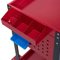 Chariot de rangement à 3 niveaux avec bacs amovibles en acier laminé à froid pour atelier 700*460*410mm