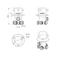 Mitigeur de lavabo de salle de bain, mitigeur de douche, inverseur pour mitigeur, mitigeur de douche 2/3/4/5 voies