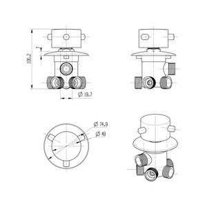 Bathroom Sink Basin Faucet Shower Mixer <strong>Diverter</strong> for Mixer 2/3/4/5 Way Shower Mixer - Product Image 5