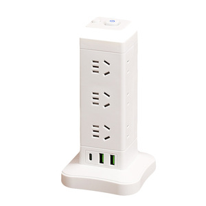 Cubo de Enchufes Vertical Multi-Puerto para Hogar y Oficina, con Cable de Extensión, Puertos USB y Luz Nocturna - Product Image 5