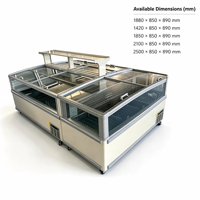 Congélateur coffre à porte vitrée supérieure, température unique (-18~-22°C), refroidissement direct, usage commercial, contrôle numérique, pour viande en supermarché