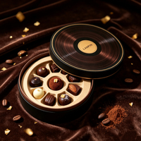 Coffret Cadeau Chocolat Exquis Écologique avec Embossage Personnalisé, Papier Spécial, Insert en Mousse de Qualité Alimentaire, Confiserie de Fêtes