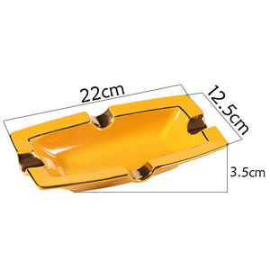 Cenicero de cerámica cuadrado de porcelana negra chapado en oro soporte de lujo impreso personalizado cenicero para cigarros - Product Image 5