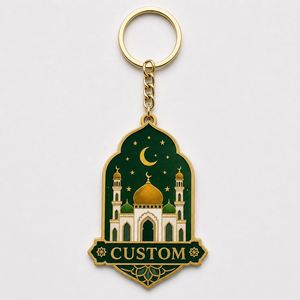 Llaveros Personalizados de Alta Calidad para Ramadán, Llaveros con Colgante de Mezquita y Luna Creciente, Recuerdo Musulmán para Festivales Islámicos - Product Image 2