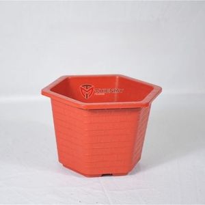 Vente flash, pot hexagonal en plastique rouge pas cher, haute qualité, aménagement paysager de jardin, fabriqué en Chine, trou de drainage, léger, durable - Product Image 3