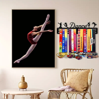 Support de rangement pour médailles de sport en métal avec logo découpé au laser personnalisé Solution de rangement pour porte-médailles de gymnastique et de course à pied