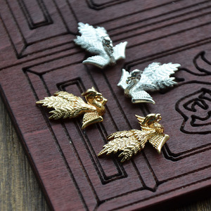 Pendentif Aigle en Alliage de Cuivre 16x22mm Plaqué Or et Argent, Accessoire Hanfu Style Ancien, Breloque DIY - Product Image 2