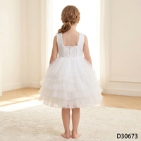Robes de demoiselles d'honneur D30673, robe en dentelle douce avec strass, robes de fête pour filles
