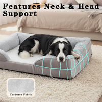 Orthopädisches Hundebett Wasserdichtes Memory-Foam-Hundebett mit Waschbarem Abnehmbarem Bezug mit Wasserdichter Auskleidung und Rutschfester Basis