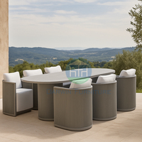 Foshan Darwin meubles Table à manger ronde Table de jardin de qualité haut de gamme en aluminium projet moderne Durable mobilier d'extérieur