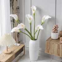 Bunga Calla Lily PU Berkualitas Tinggi A-1900 dengan Tangkai Panjang, Bunga Artifisial untuk Dekorasi Rumah, Hotel, Pernikahan, Hari Valentine, dan Centerpiece