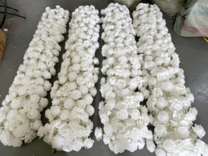 Wedding &amp; Thanksgiving Backdrop Decor Purple Arch Stand <strong>Flower</strong> Strip Pink White Artificial <strong>Silk</strong> High Simulation Rose Garland - Product Image 4