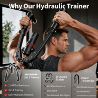 Profesyonel Greenlawn Safety 15 Seviyeli Ayarlanabilir Hidrolik Kol Egzersiz Aleti 30-440 Lbs Göğüs Antrenmanı Çevirici Tekerlek Karın Kası Geliştirici