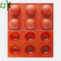 Moule à gâteau en silicone OKSILICONE à six demi-cercles, résistant aux hautes températures, pour la cuisson de gâteaux, moule à crème glacée, moule en silicone antiadhésif