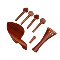 Handmade Violin Tailpiece Pegs Endpins Padauk 4 Strings 4/4 Size Violino Tuning Pegs Chinrest Violin Fiddle Strings Parts SET