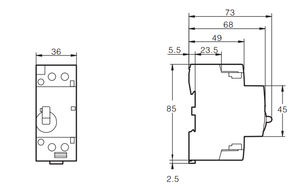 TONGO 2P Manuelles magnetisches Haushalts schütz Din Rail AC-Kontakte 110V 230V Hauptstrom kreis 2NO 1NO 1NC 2NC Din Rail 32A 40A 63A - Product Image 2