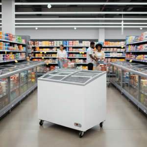 Congelador Comercial Klimasan de 137 L, Temperatura Única, para Supermercado, Refrigerador de 2 Puertas con Vidrio Angulado, Congelador Horizontal para Helados - Product Image 3