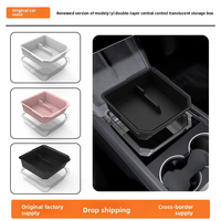Organisateur de voiture double couche en silicone ABS avec 1 à 3 compartiments pour console centrale Tesla Model Y/YL/3, accessoire automobile