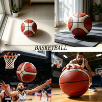 Ballon de basketball en PU taille 7 pour terrain intérieur, 12 panneaux laminés, rebond stable, idéal pour l'entraînement