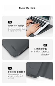 Funda de Piel Suave para Portátil, Ideal para Computadoras Ultra Portátiles, con Bolsa para Accesorios, Soporte Ajustable para Portátil - Product Image 2